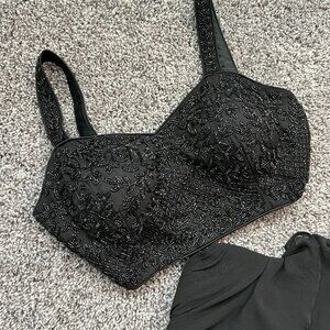 Black Indian Lehenga Saree Outfit